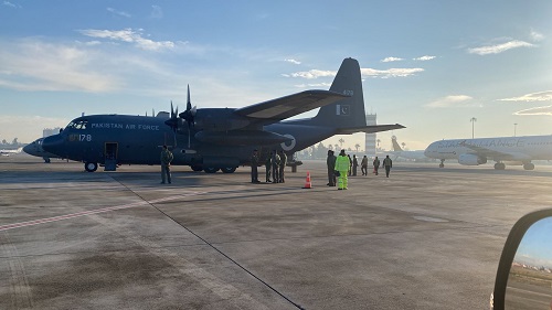 PAF C-130 carrying Pak Army USAR team has landed at Adana airport.