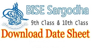 10th class date sheet bise sargodha board