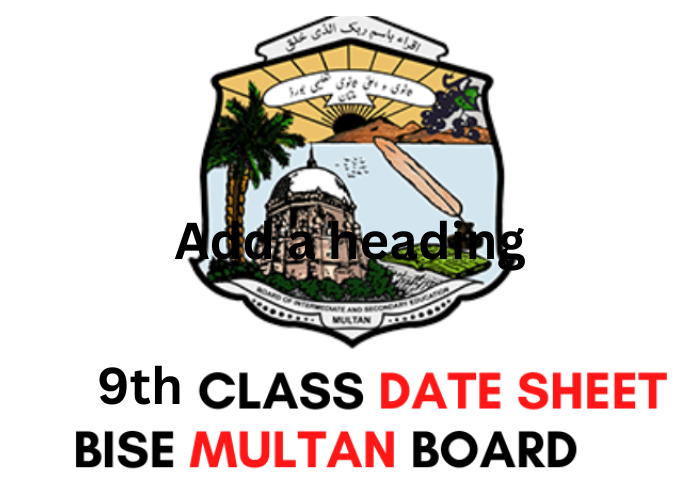 9th class date sheet bise multan 2023