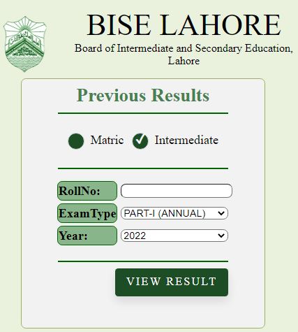 BISE Lahore results