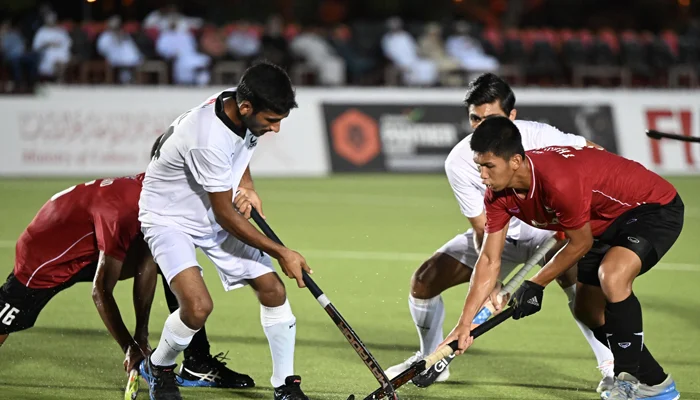 Players photographed during a match against Thailand in Salalah, Oman on Match 24, 2023. — Twitter/@asia_hockey